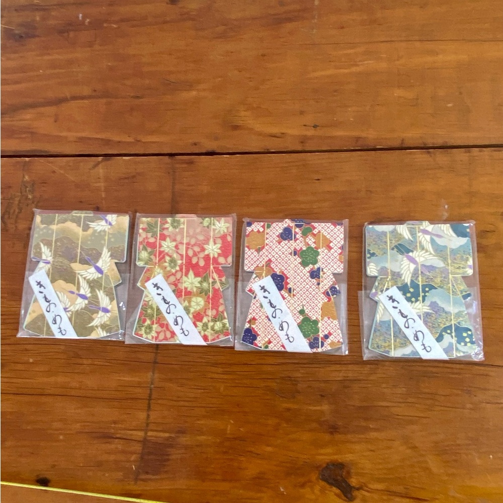 Lot of 4 Washi Paper Kimono Notepads